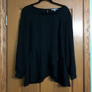 Dressy long sleeve black top